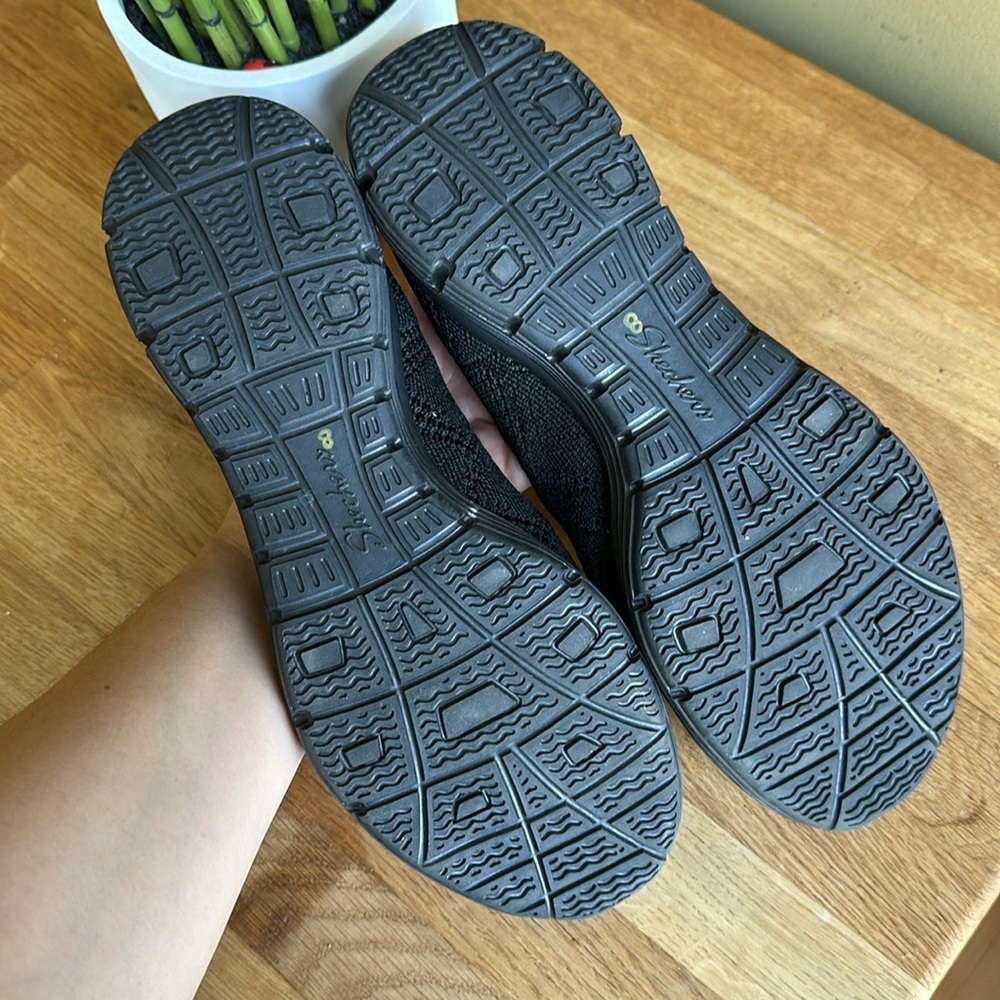 Skechers Strech Fit Air Cooled Memory Foam Black Shoes - Picture 6 of 7